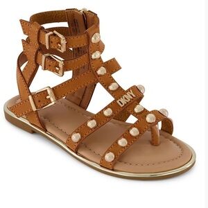 NEW! DKNY Little Girls Studded Gladiator Sandals Trendy & Comfy! 🌟 Size 11 NWOT